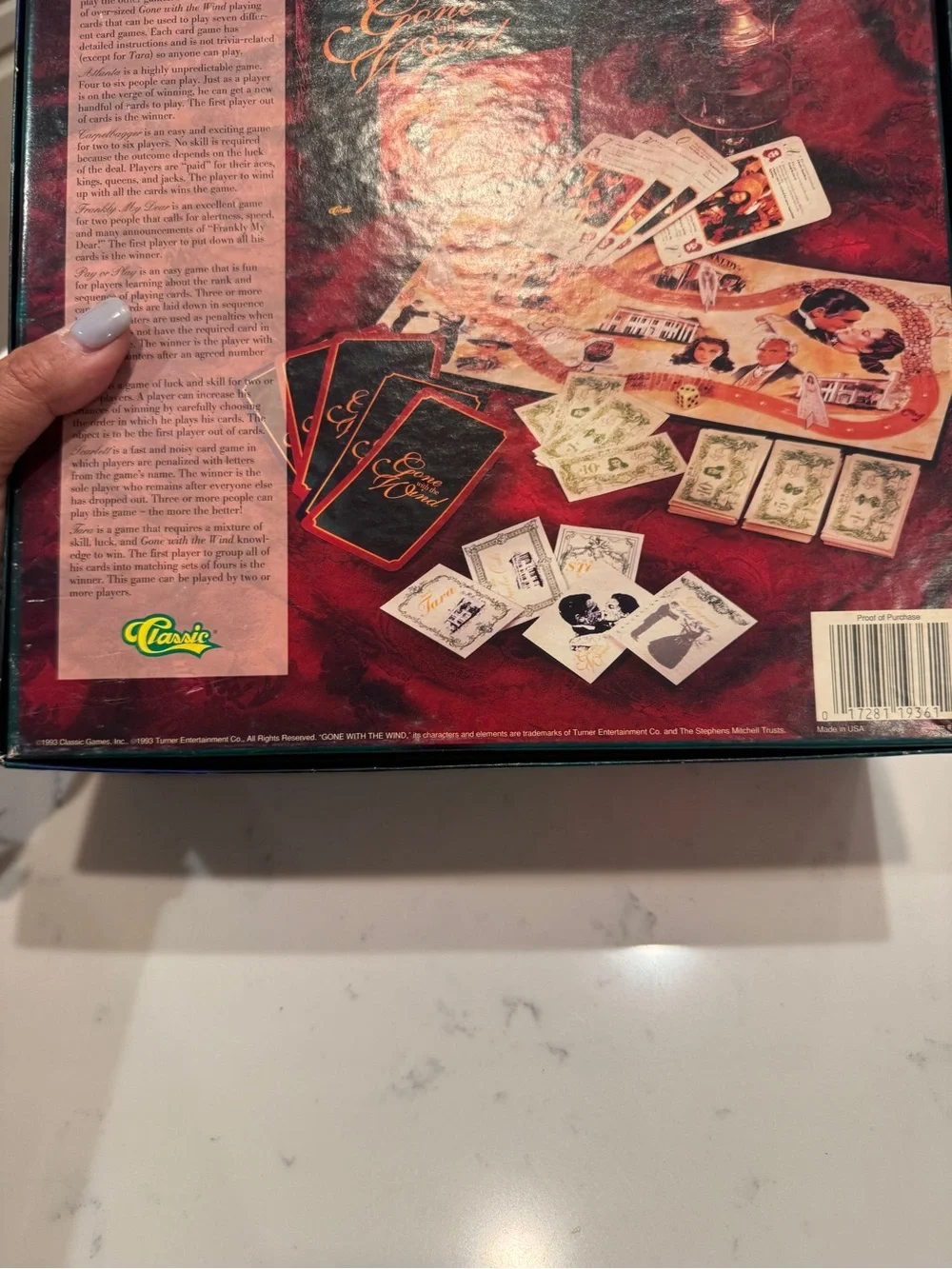 1993 Gone with the Wind Board Game Classic Games Complete Movie Collectible